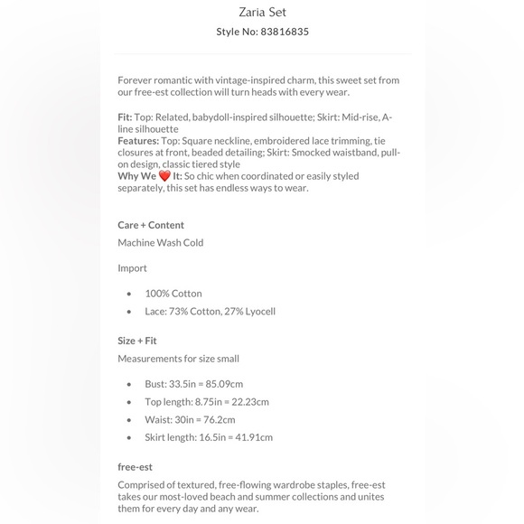 NWT Free People Zaria Set in Fragrant Lilac size Large - Picture 11 of 11